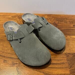 Birkenstock Boston Soft Footbed Clogs Basalt Gray Size 40 Narrow Fit Comfort